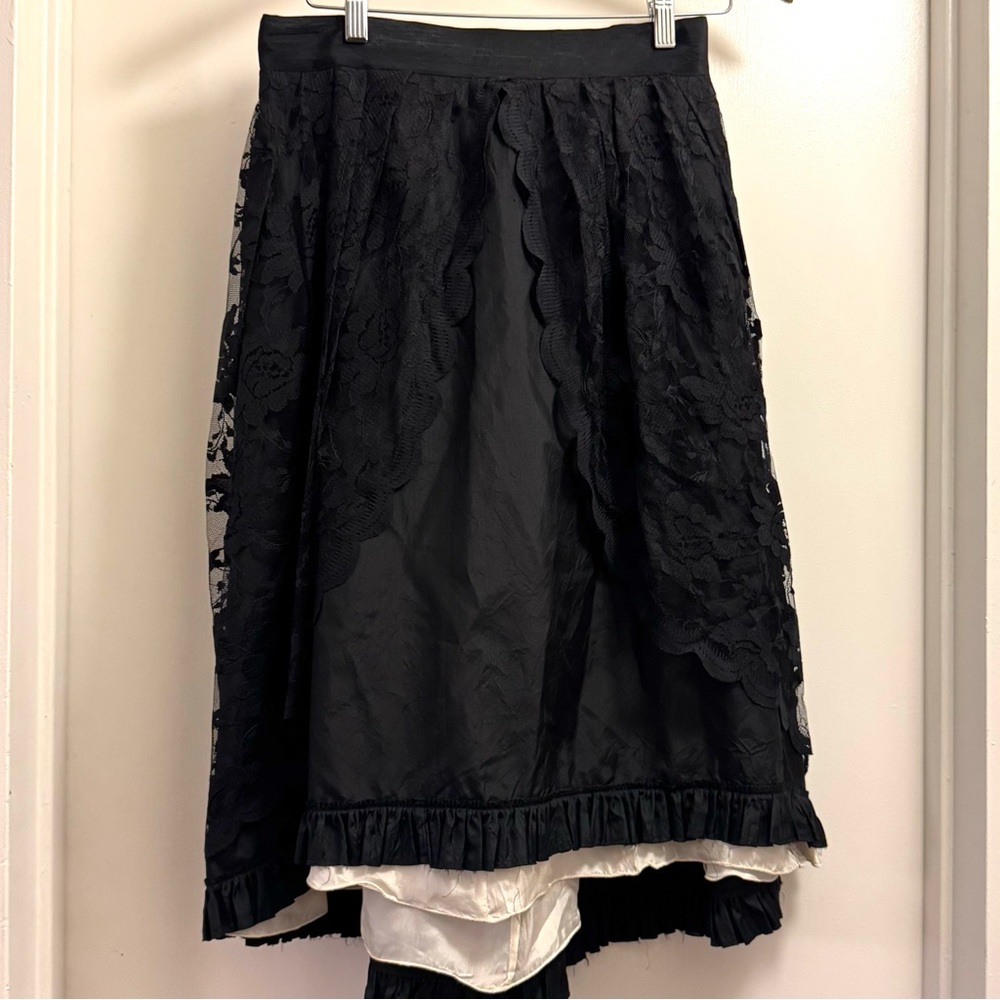 Nigel Preston Tercey Black Lace Midi Skirt with bow and underskirt
